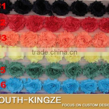 Shabby Chiffon Flower Trim, Total 15 Colors Trim Chiffon Rose Flower, Rose Chiffon Lace Trimming