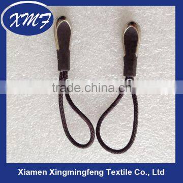 Brwon PVC Zipper Puller with Metal Part