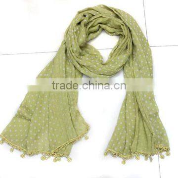 new design fashion ladies crochet cotton polka dot scarf