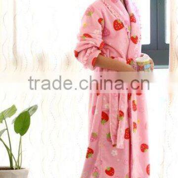 100% Polyester Printed Coral Fleece Bathrobe JL-09