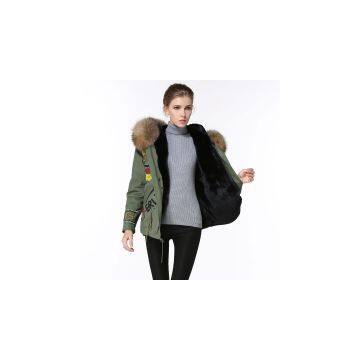 2016 new fashion good quality faux fur lining women Winter Jacket