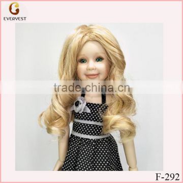 beautiful vinly material 18 inch girl doll curly hair