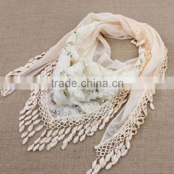 Plain Cotton Lace Scarf shawls muslim Long hijabs spring scarves scarf