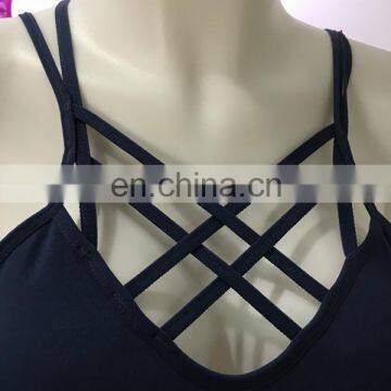 2017 Women Sport Support Workout Bra With Ties And Beautiful Pattern photo-3