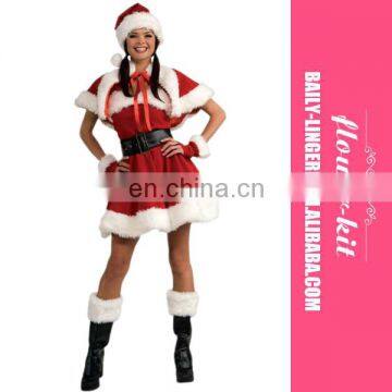 Women Hot Sexy Fashion Miss Santa Dress Velvet Christmas Outfit Costumes