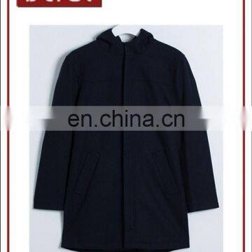 Mens Wind Resistant Hooded Long Coat for Winter