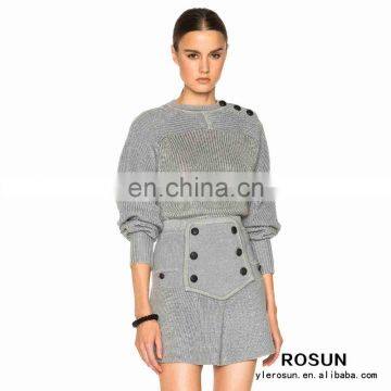 European Style Long Sleeve Ladies Sweater Suit