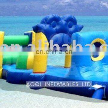 AOQI with free EN14960 certificate inflatable water obstacle course for game