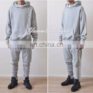 Mens Jogging Suits Sweatsuit Double Striped Tracksuit / Pants - Hoodie - Athletic Reversed Striped Side Panels Zips Ankles