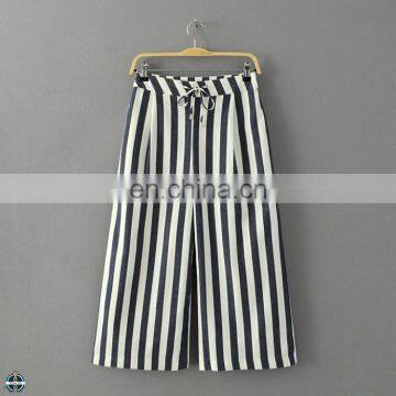 T-WS011 Fashion Stripe Damask Wide Leg Women Shorts