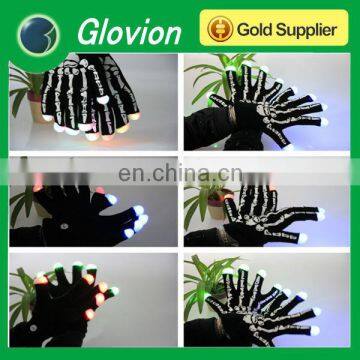 Fashionnable led gloves skull flashing gloves skull lighting gloves