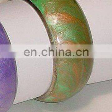 Brass Embossed Bangles with Epoxy Color