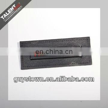 custom private brand name logo Metal and leather label for bag