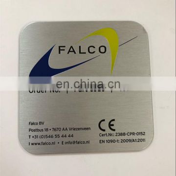 Square aluminum laser engraved construction Label