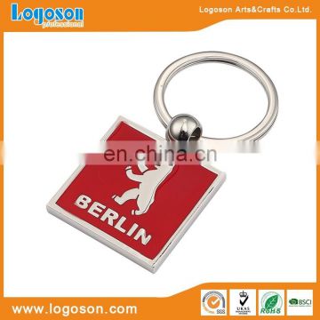 2018 unique custom logo square shape Berlin personalized key holder for souvenir promotional