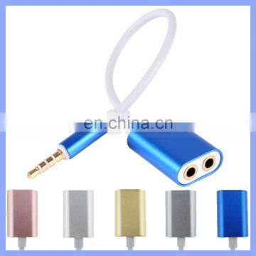 Metal Audio Splitter Cable 3.5mm Audio Stereo Splitter Cable Male to 2 Female Jack Headphone Splitter Adapter