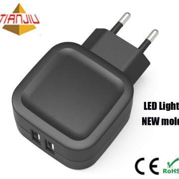 2017 NEW 5V 3.1A/3.4A Wall Type 2 Port USB Power Charger for Travel photo-5
