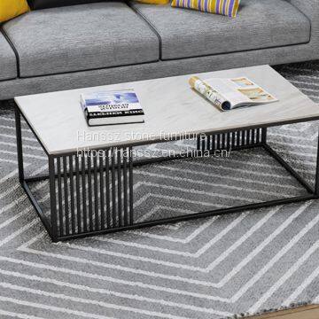 Hot Product Square White Marble Table Top Expanding Table Furniture With Gold Frame photo-4