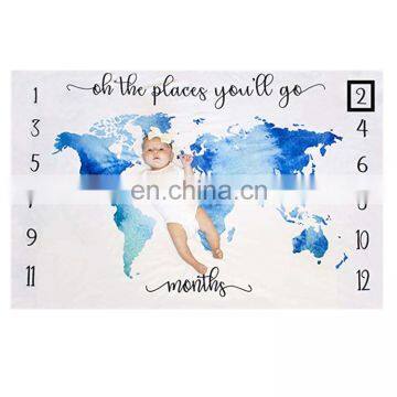 Premium Soft Fleece Monthly Milestone Blanket Personalized Baby Blanket for Newborn Baby Shower Photography Infant Blanket photo-3