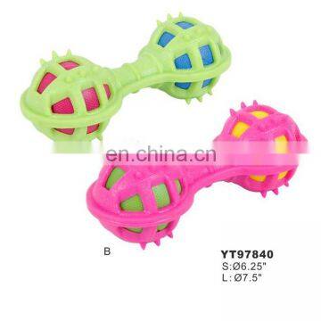 Tooth Cleaning Pet Toy Ball Dogs Bite Soft TPR Ball Two Squeaker photo-5