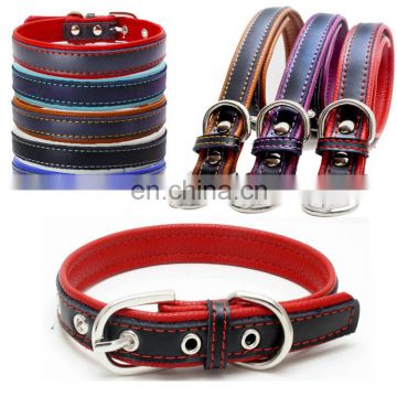 Explosion hit leather pet collar stainless steel iron sheet dog collar leather traction rope