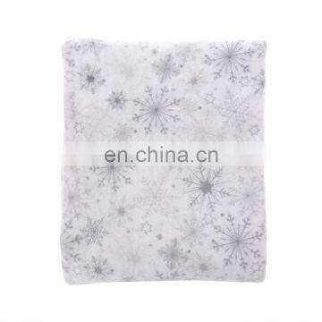 100%Polyester Super Soft Coral Fleece Snowflake Printed Plush Throw Blanket photo-2