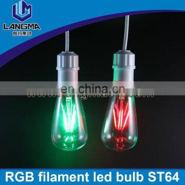 E27 Base ST64 Led Bulb Filament ST64 B22 Led Filament Bulb ST64 Rgb Led Colors Light E26 photo-3