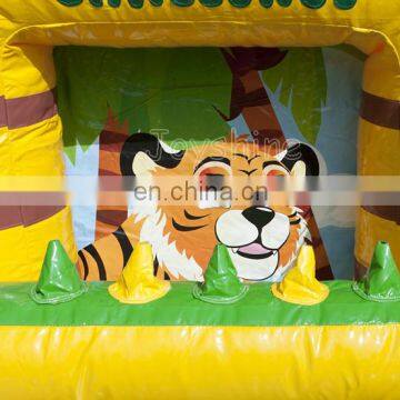 Jungle Themed Inflatable Carnival Game Set Big Mouth Baseball Basketball Hoverball Games For Events