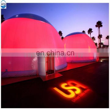 Factory customized big mobile blow up one layer inflatable dome tent for outdoor projection events, air dome 3D marquee tent