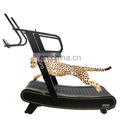 Air runner no electricity energy saving gym equipment self generate fitness Curved treadmill & air runner   for  commercial use