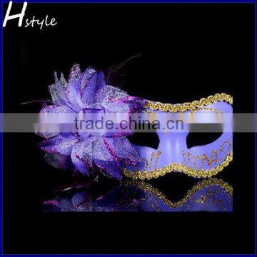 Party Mask, Venetian Mask, Halloween Mask With Purple Feather Flower SC072 photo-4