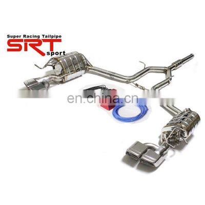 super racing tailpipe 304 steel exhaust for Mercedes benz E class exhaust mufflers cat back with quad double tip