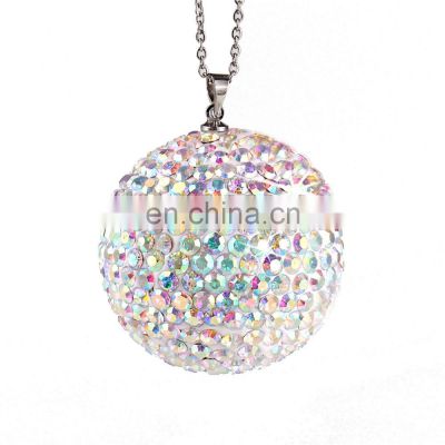 Car Pendant Crystal Car Pendant Ball Inlaid With Diamond Hanging Rearview Mirror Full Diamond Decoration