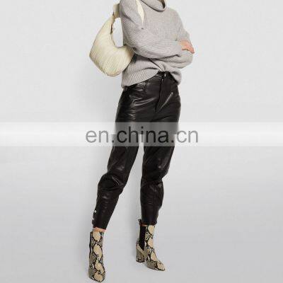 Designer Ribbed Knit Turtle Neck Cashmere Wool Knit Sweater for Women photo-4