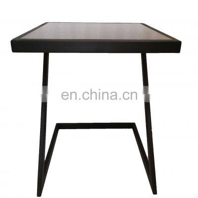 HOT Sell Living Room Table America Style Sofa Side Table Metal Table With Glass Top photo-2