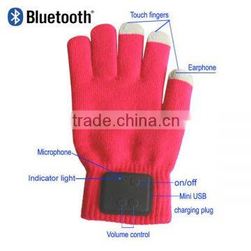 Touch Screen Bluetooth V3.0+EDR Talking Gloves Mobile Headset Speaker For Smart Phone