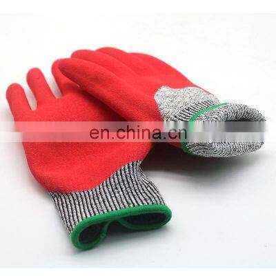 High Quality Level 5 Cut Resistant Gloves Nitrile Sandy Anti Cut Resistant Gloves Nitrile Sandy Anti Cut Gloves