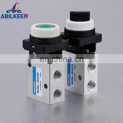New Design Stainless Steel JM322PP G1/4 Thread Flat Head 3 Port 2 Way Micro Mechanical Pneumatic Valve