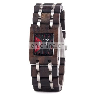 Wood Ladies Wristwatch OEM Handmade Quartz Watch Customize Waterproof Watches for Women Wood Band Dropshipping