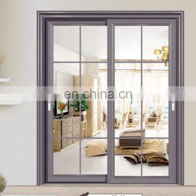 Modern house aluminum sliding door narrow frame double glass