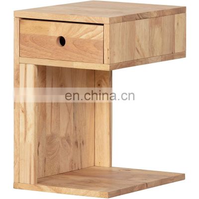 Natural wood one drawer modern nightstand,bedside table wooden nightstands 12.5 x 15.75 x 19.75 inches