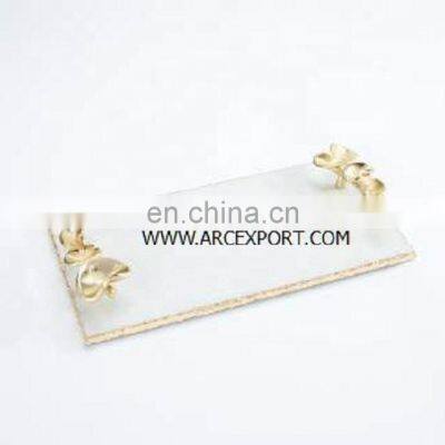 leaf fancy handle marble tray