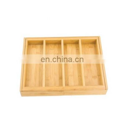 Expandable and Adjustable Bamboo kitchen Drawer Organizer Cutlery Tray