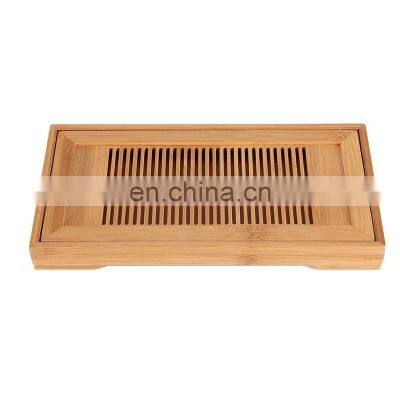 Tea Tray Mini Bamboo Japanese/Chinese Gongfu Tea Table Serving, Serving Tray Box Reservoir & Drainage Type for Teahouse