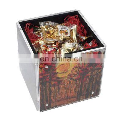 Clear Acrylic Pen Holder With Magnetic Photo Frame Pencil Organizer With 4 Sided Picture Frame photo-4