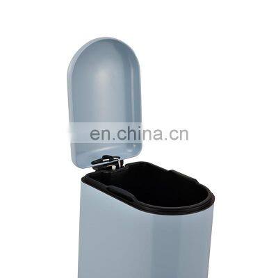 Нержавеющая стальная прямоугольная мусорная корзина с педалью для отходов из продуктов питания светлого цвета для офиса, металлический мусорный бак photo-2