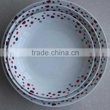 porcelain pasta plate with dot decal