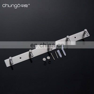 Stainless Steel Wall Mount Bathroom Accessories Double Sided Adhesive Robe Coat Clothing Towel Wall Hooks photo-3