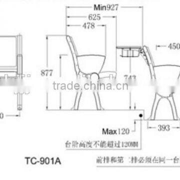 Durable Double Connected School Classroom Desk and Chair TC-971A-V for Student photo-2