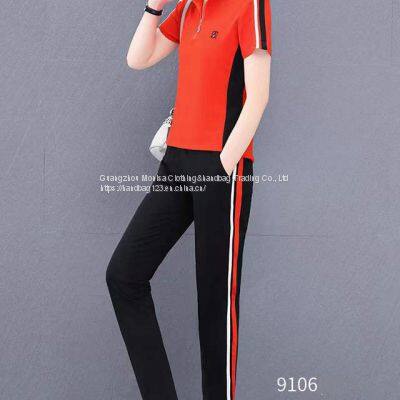 Monisa Sports Leisure Colors Suit With Short Sleeves and Long Trousers in Summer photo-3